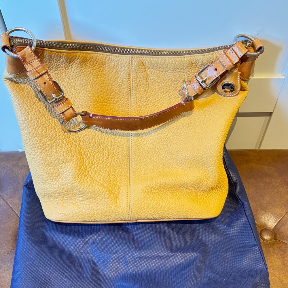 Dooney & Bourke Pebble Grain Hobo Bag in Sunflower Yellow Leather